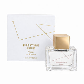 Open perfume bottle and box